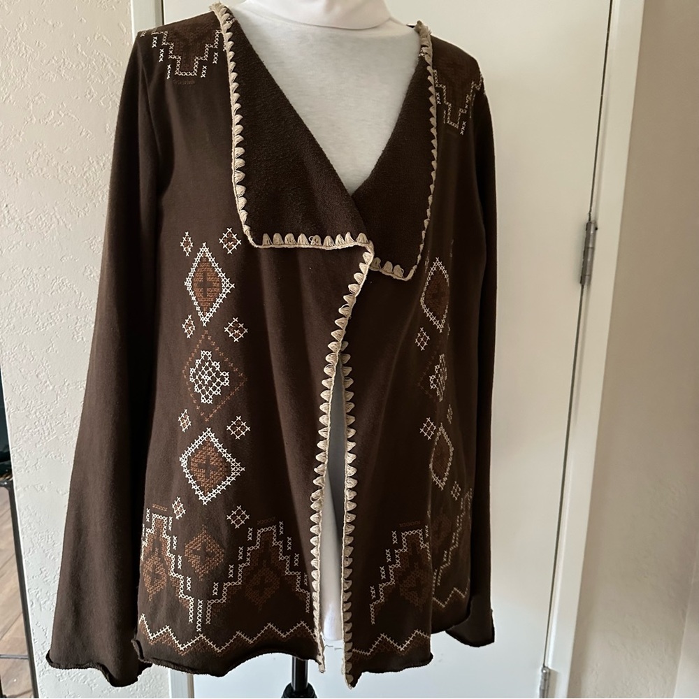 Open Jacket Vest, Small-Med, Brown Aztec